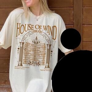 Acotar House Of Wind Library Shirt, Night Court Velaris T Shirt Retro Tee